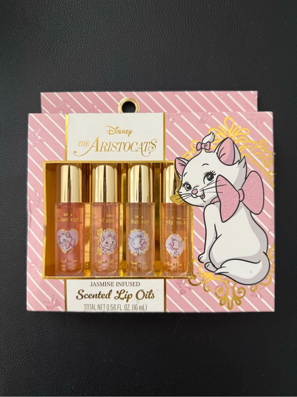Disney Aristocats Pink & Gold Jasmine Scented Lip Oil Gift Set